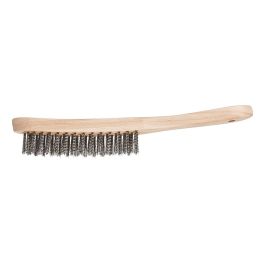 PFERD 3 ROW WIRE BRUSH STAINLESS STEEL WOODEN HANDLE HBU 30 INOX 0.30 SG